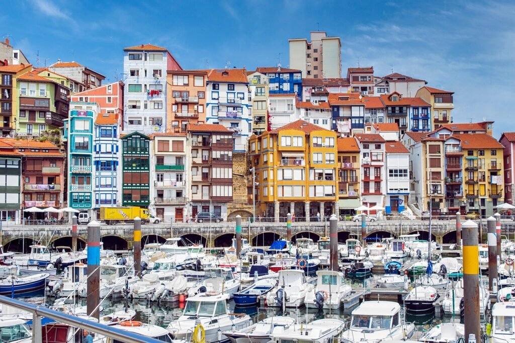 landscape, port, boats, nature, people, buildings, darling, clouds, colorful, sea